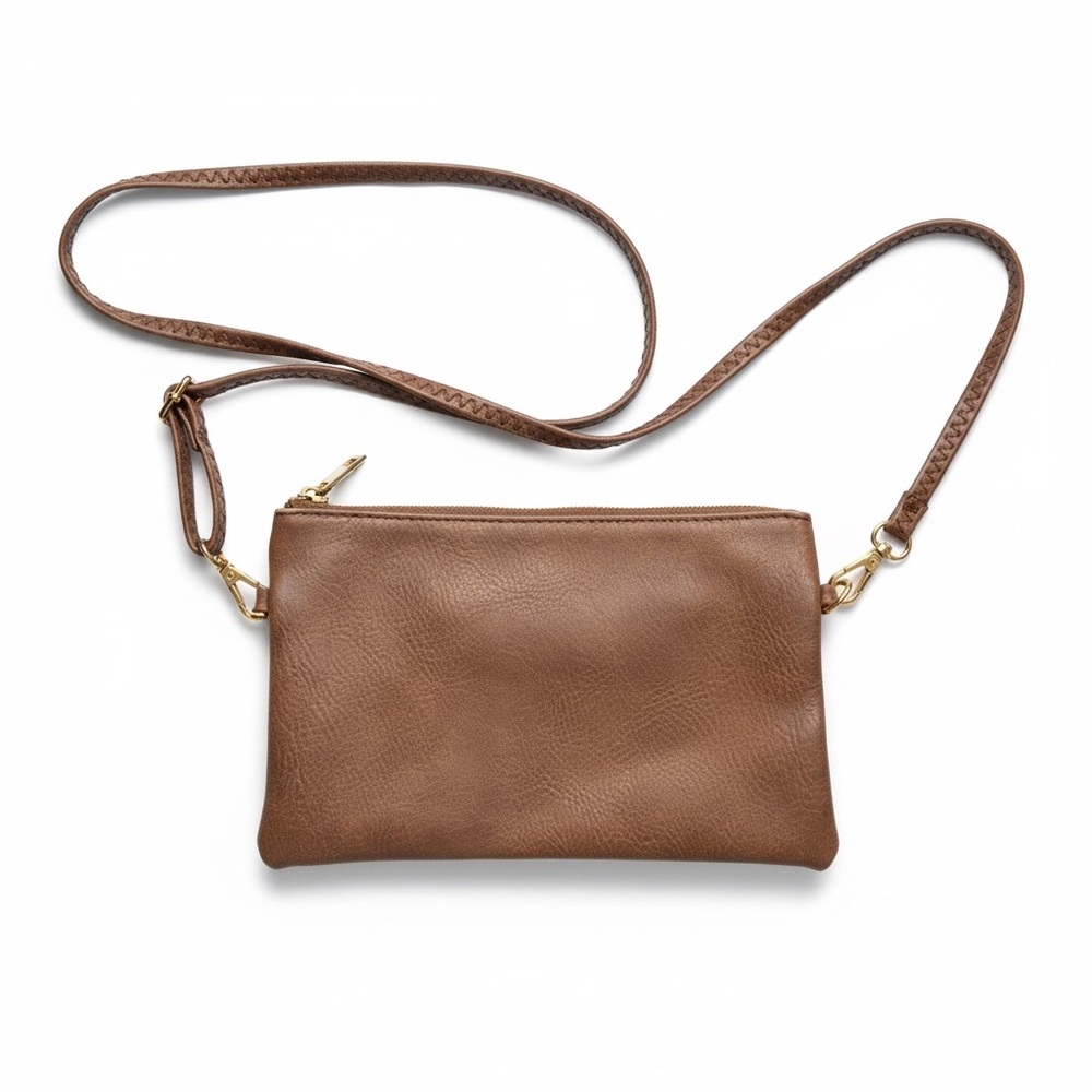 JEN & CO Tan Leather Crossbody Bag
